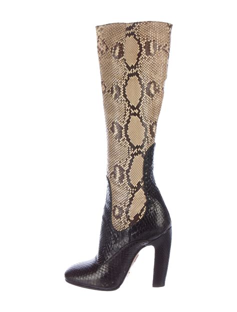 prada female boots|Prada snakeskin boots.